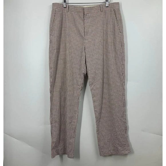 J. Crew Men's Searsucker 100% Cotton Flat Front Slash Pocket Pants Size‎ 34x30 - Picture 1 of 12